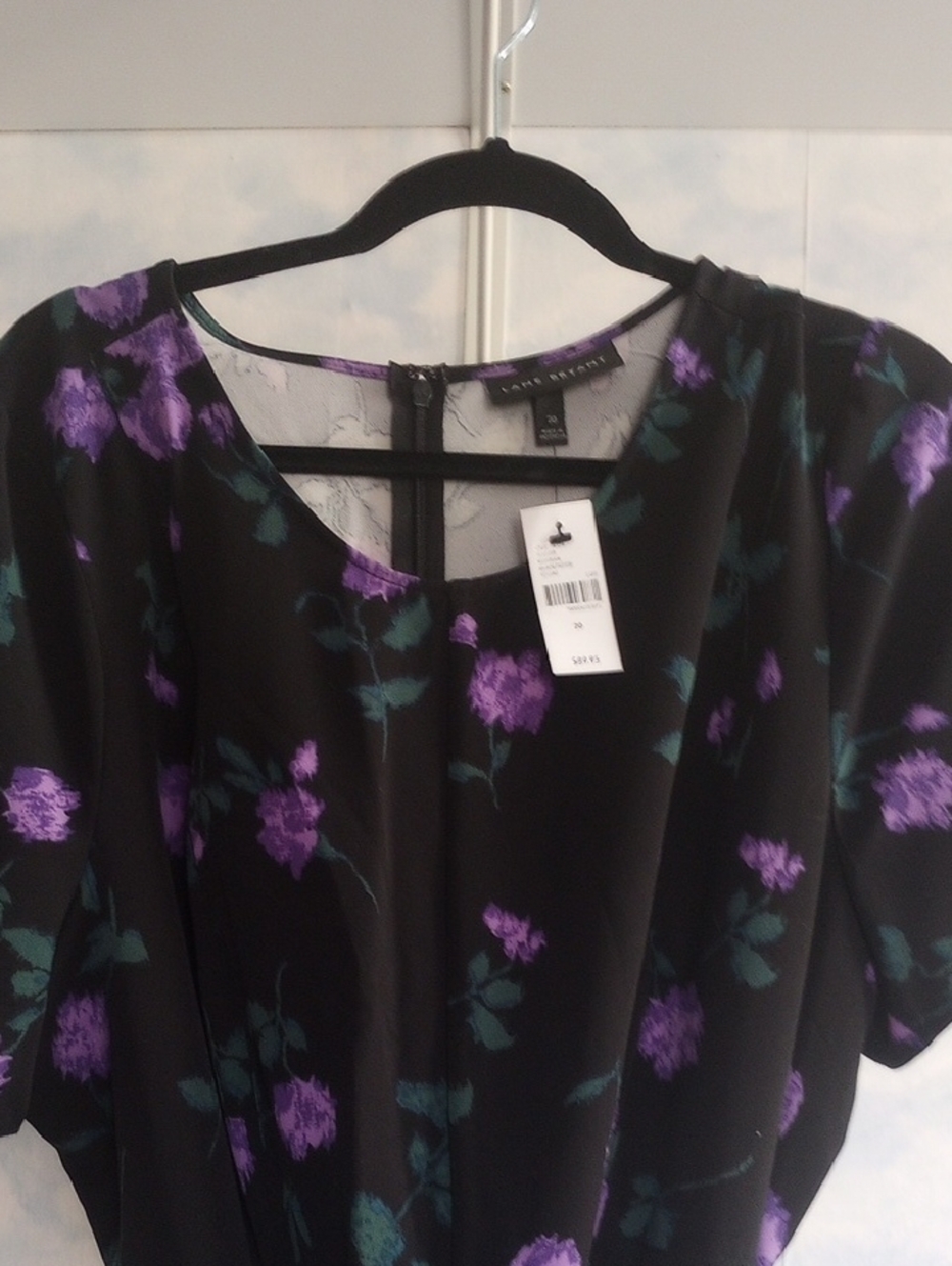 Lane Bryant Black Maxi Dress with Purple Floral Print - Picture 2 of 4